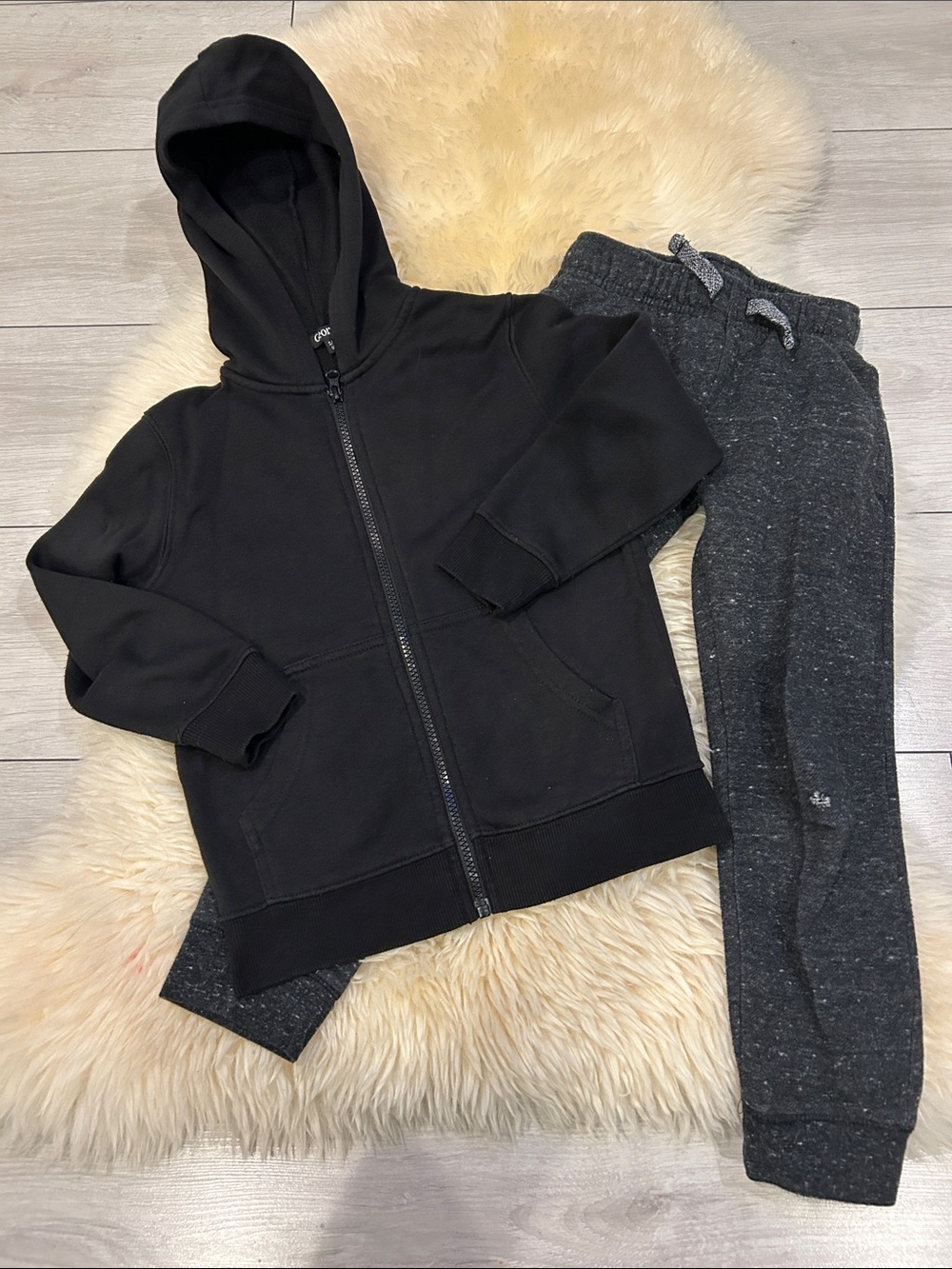 George Black Zip Hoodie with Charcoal Joggers